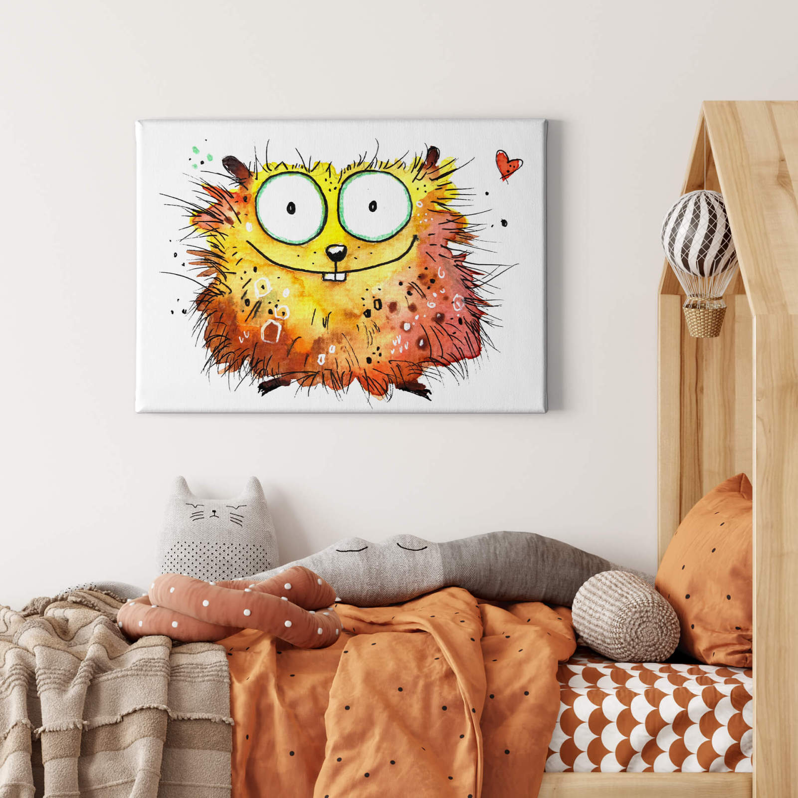 Leinwandbild HAMSTER - beige-orange - 70x50 cm