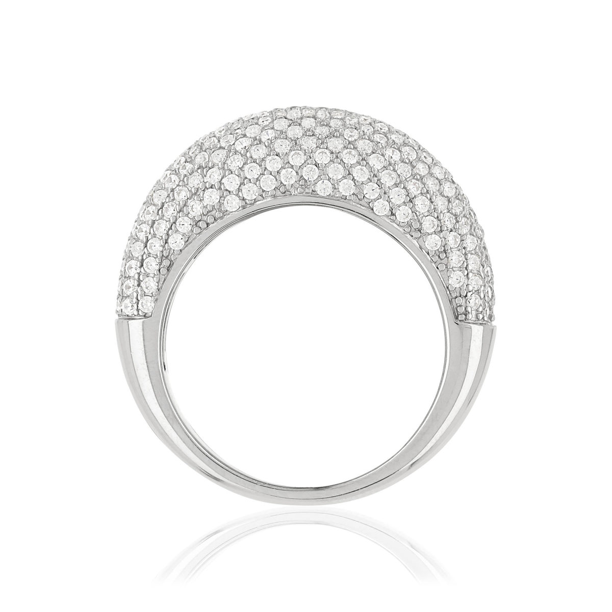 Bague argent 925 bombée zirconias
