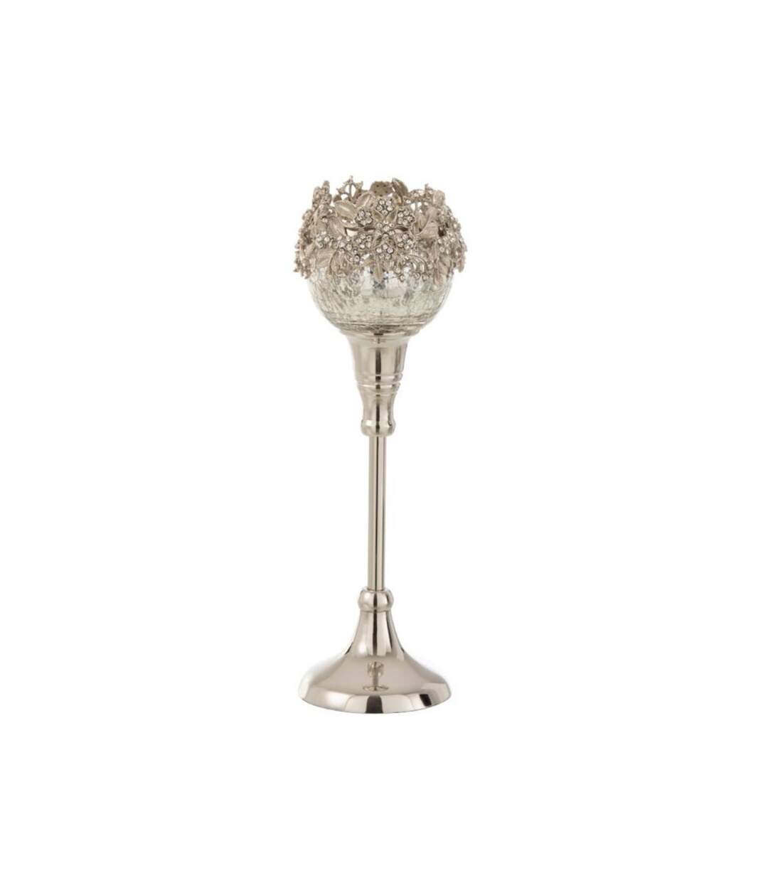 Paris Prix - Photophore Sur Pied En Métal bijou 26cm Argent