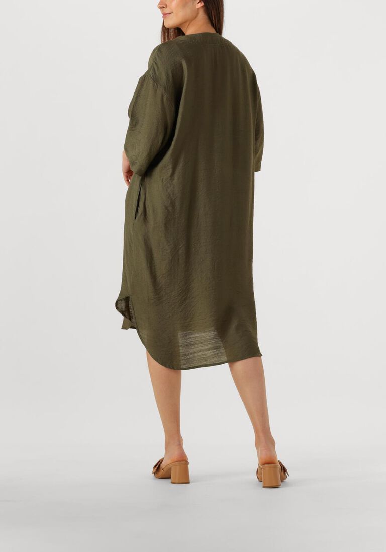 olijf co'couture midi jurk caryncc pleat tunic dress
