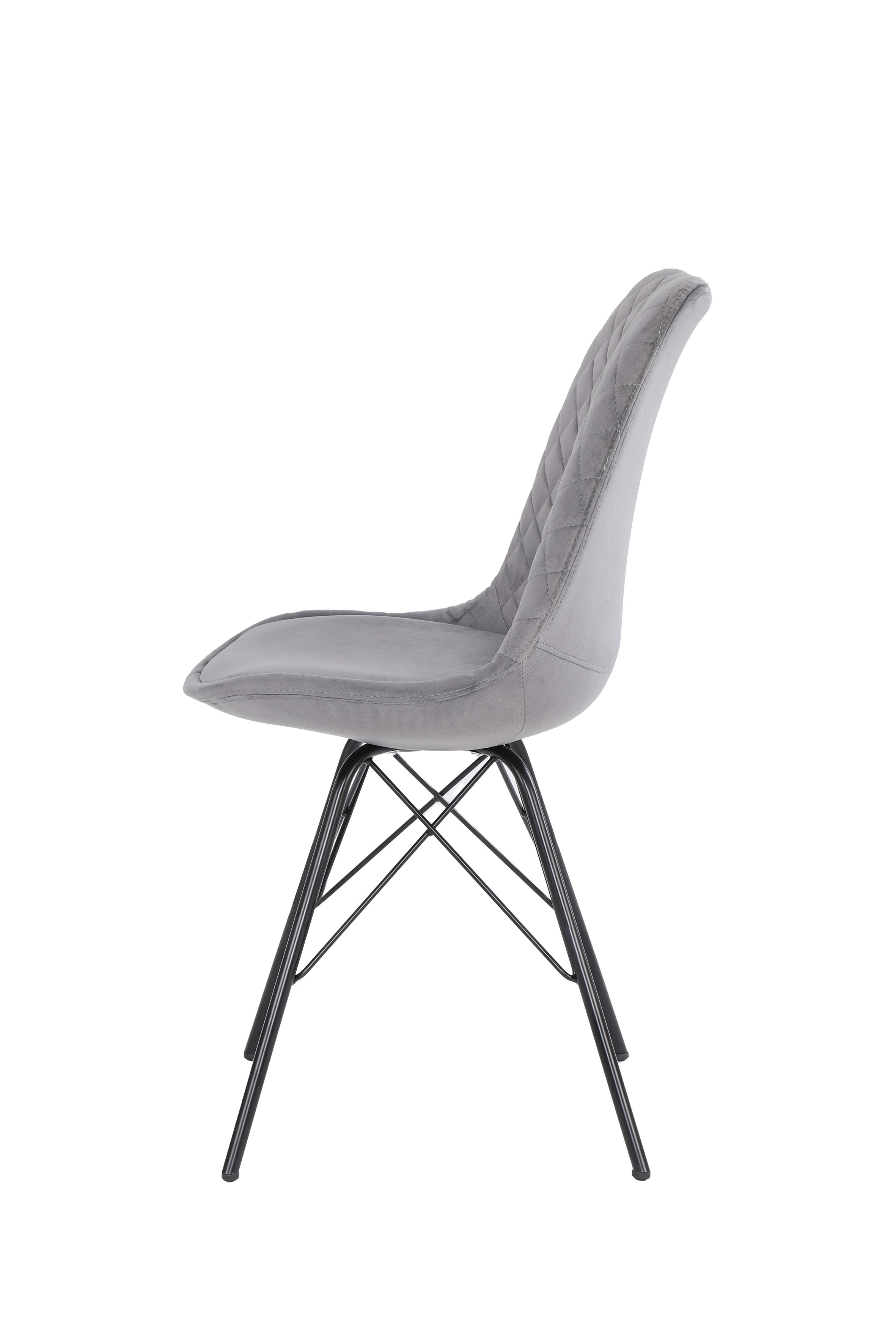 byLIVING Esszimmerstuhl RICA, 2-er Set, Samtbezug grau, Gestell Metall schwarz