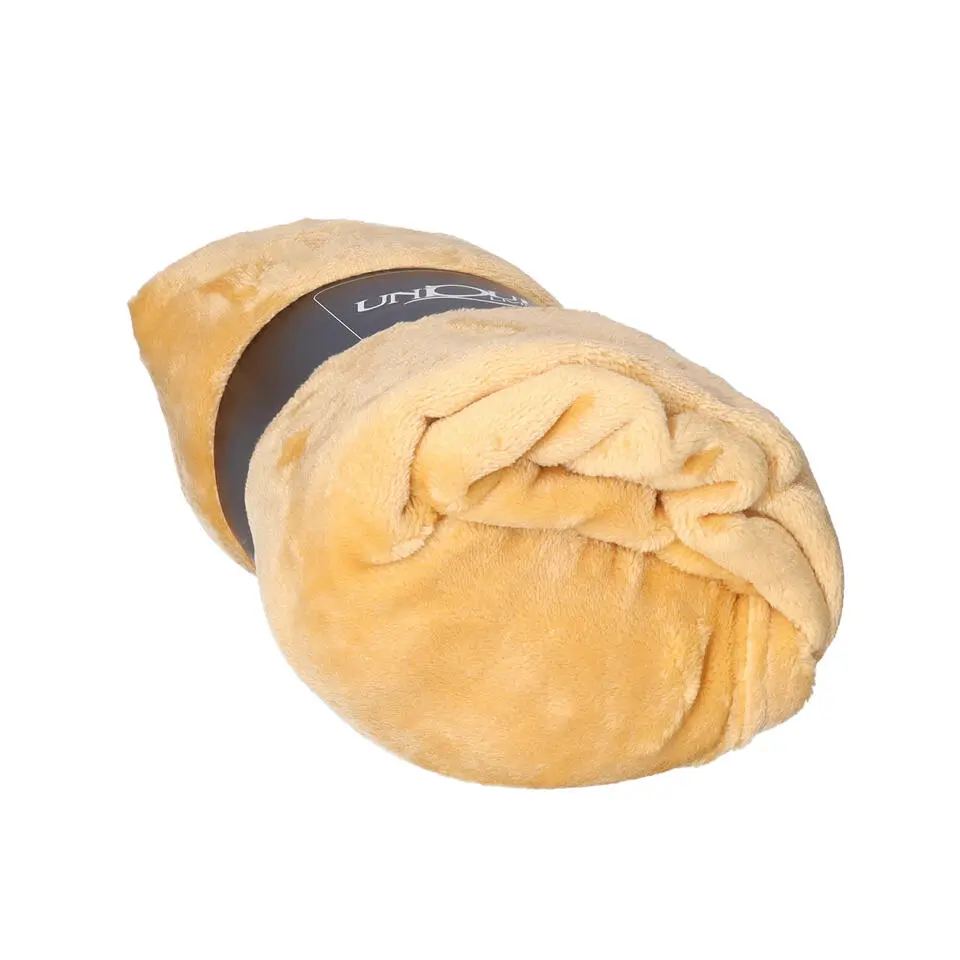 Unique Living Plaid/deken - fleece - mosterd geel - 130 x 180 cm