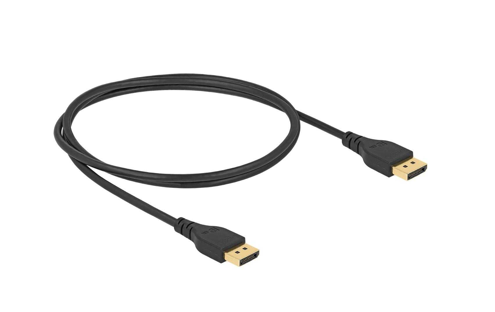 Kabel DisplayPort, 8K/60Hz ohne Einrastfunktion, 1mDelock DisplayPort Kabel 8K 60 Hz 1 m DP 8K zertifiziert ohne Einrastfunktion
