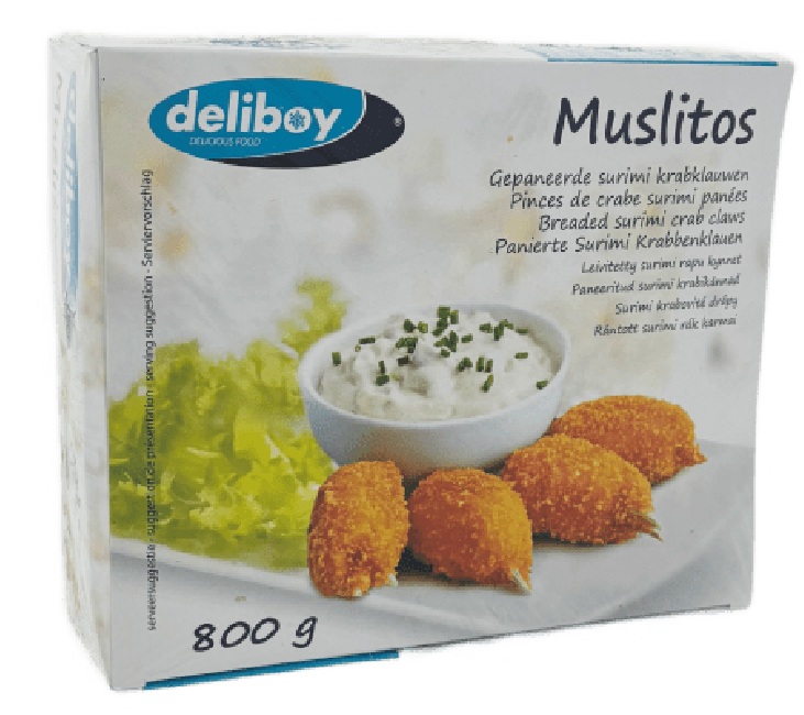 Deliboy Muslitos Gepaneerde Surimi Krabklauwen 800g