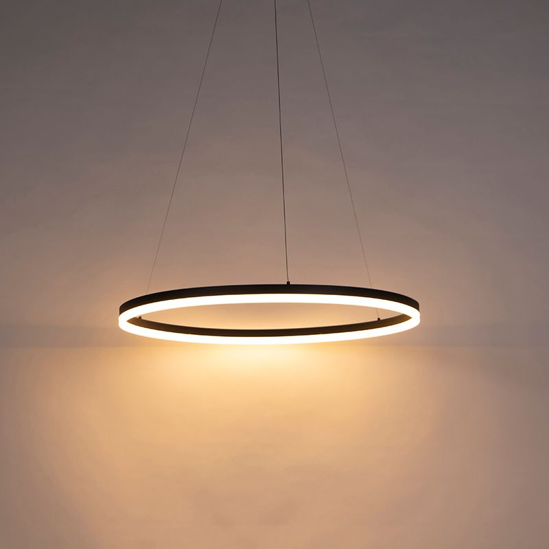 Design hanglamp zwart 80 cm incl. LED 3-staps dimbaar - Anello