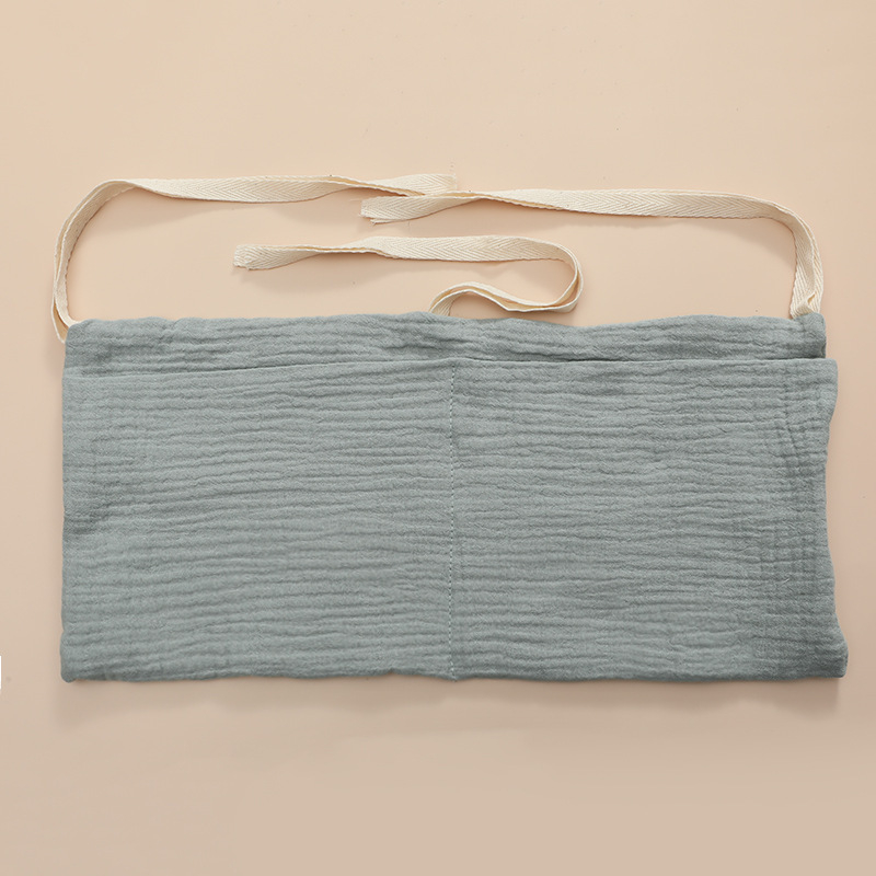 Baumwoll Babybett Organizer Hängende Bett Tasche Aufbewahrungsbeutel für Windeln / Kleidung / Spielzeug - Grau
