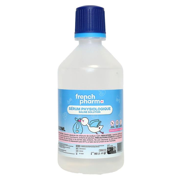 French Pharma serum physiologique solution saline 500ml