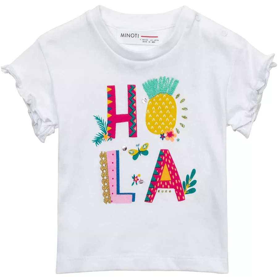 MINOTI T-Shirt und Shorts im Set WeißRosa