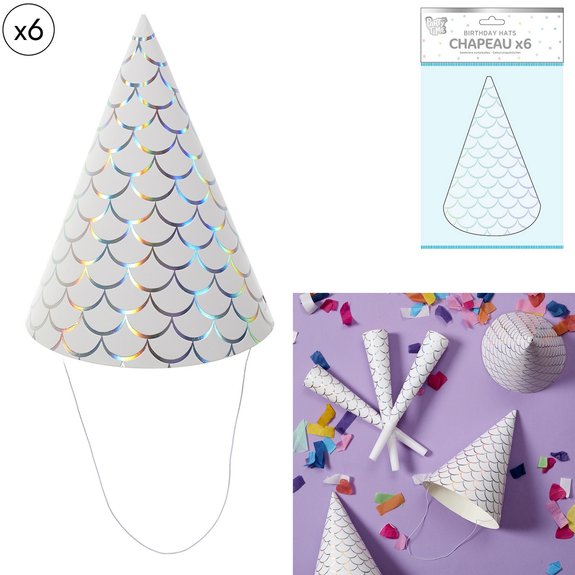 6 chapeaux de fête Sirène