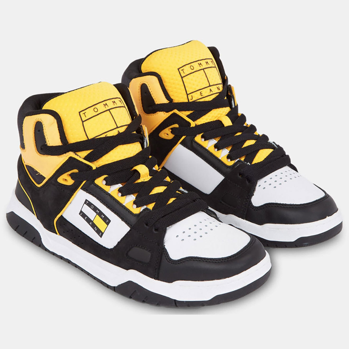 Tommy Jeans Baskets en Cuir Droid noir/jaune