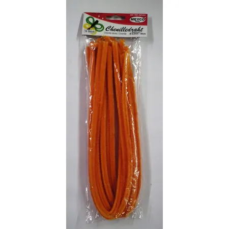 Meyco Chenilledraht orange, 8 mm, 50 cm, 10 Stück