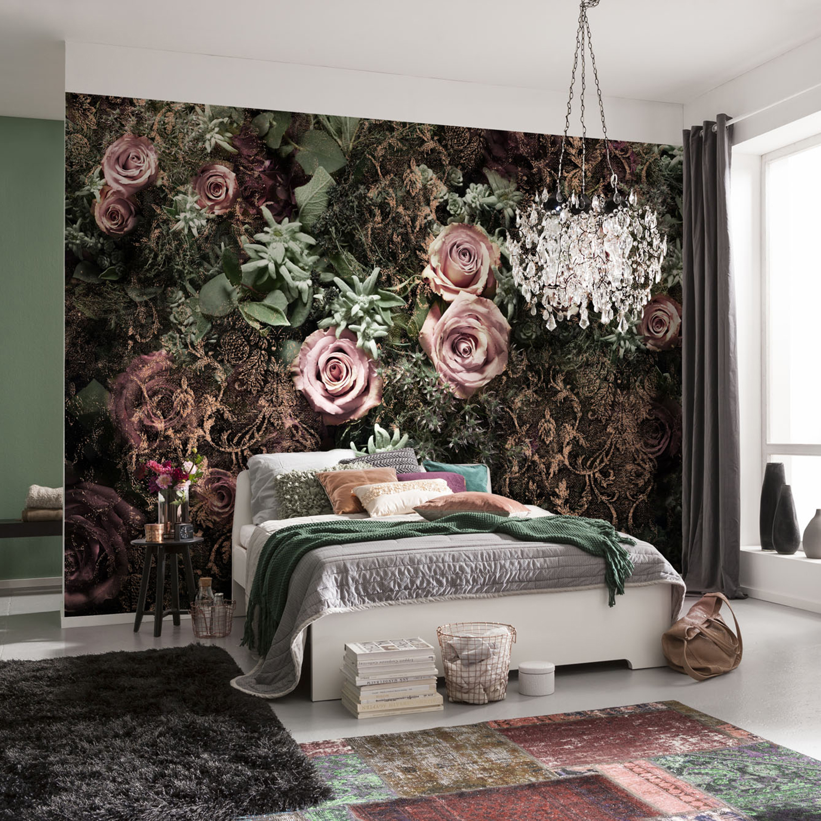 Papier-Fototapete VELVET - rosa-braun - 3,68 Meter