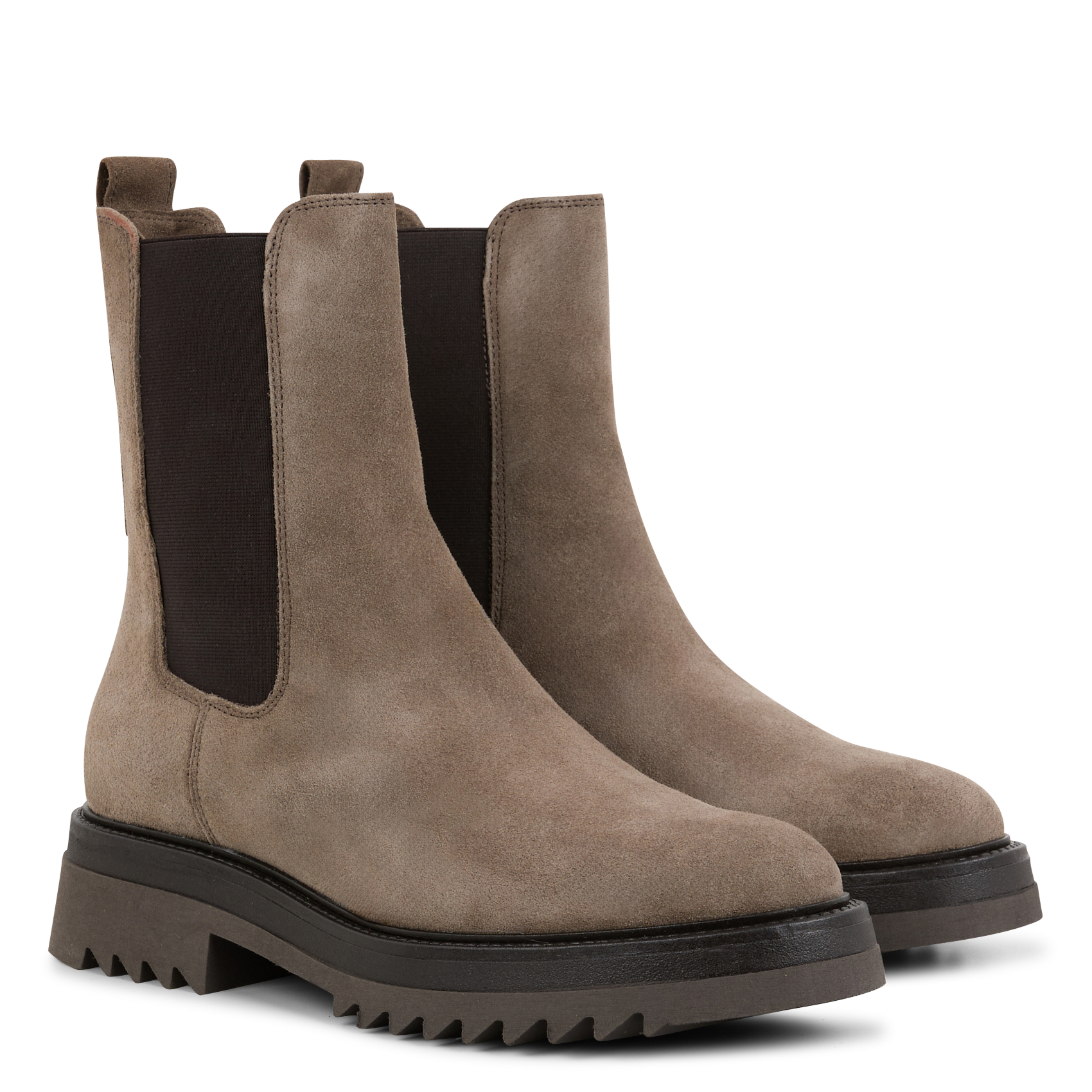OPTIMISTE - Bottines en cuir velours | Beige