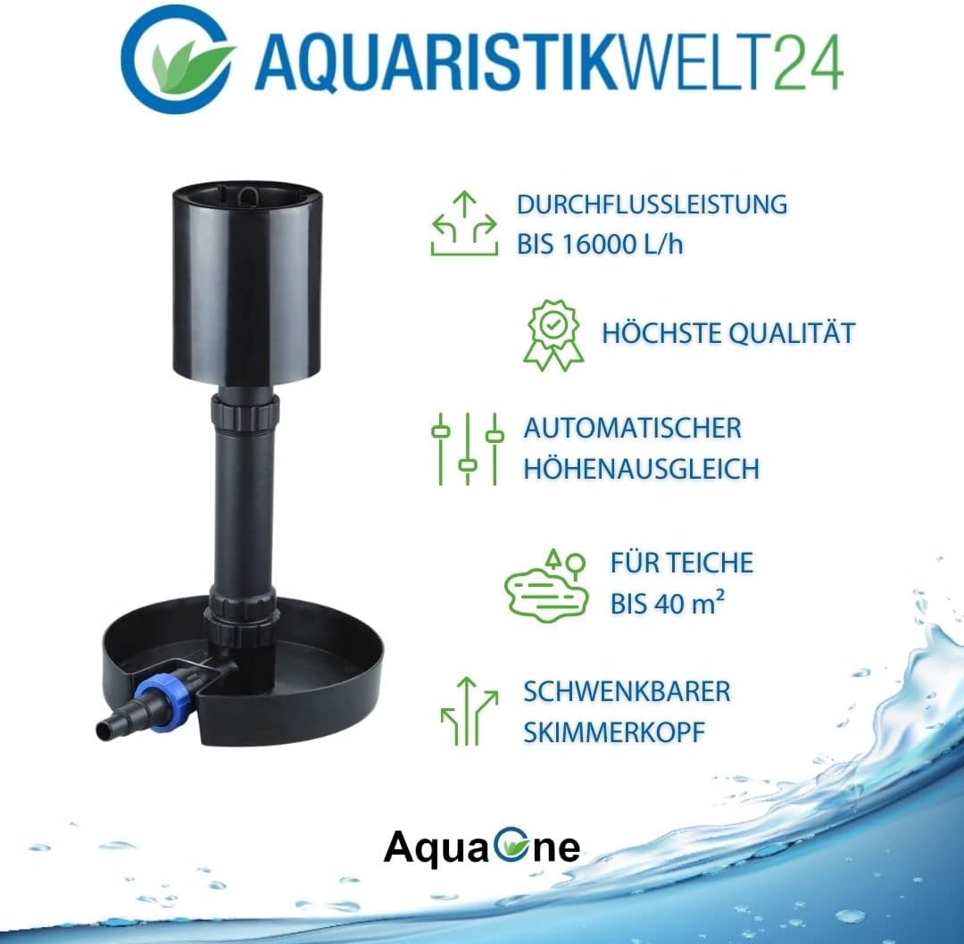 AquaOne Teichfilter Set mit Teichpumpe I Filteranlage CPF-50000 für einen Teich bis 80.000 Liter I Komplettset mit UV Lampe regelbare Eco Pumpe 37-180 Watt Skimmer Teichschlauch Nr.56