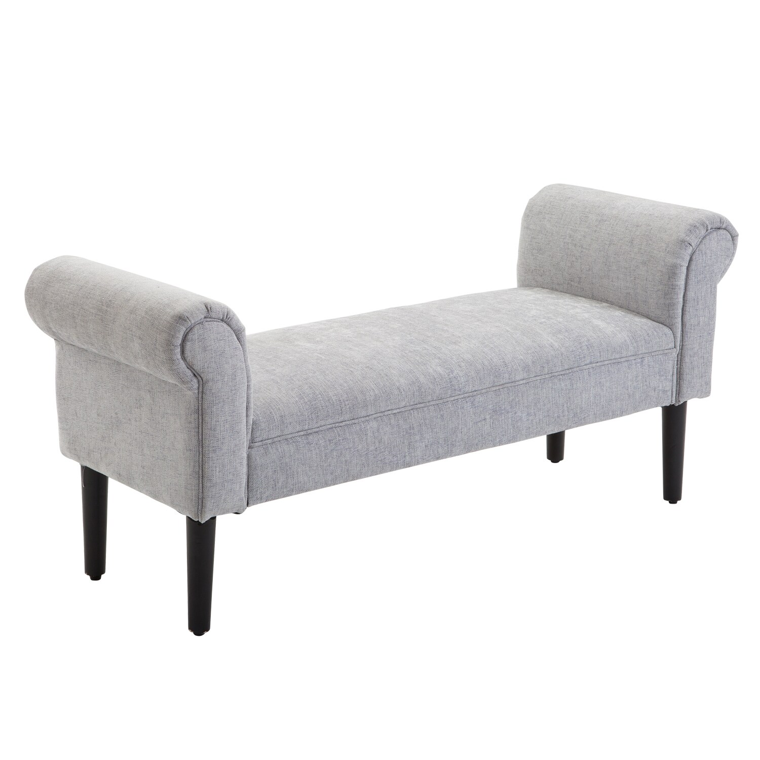 HOMCOM Bettbank aus Leinenstoff hellgrau 103 x 48 x 38 cm (LxBxH)