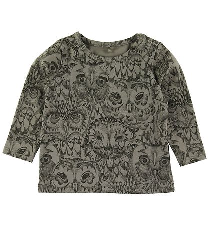 Soft Gallery Bluse - Baby Bella - Army Grøn m. Ugler