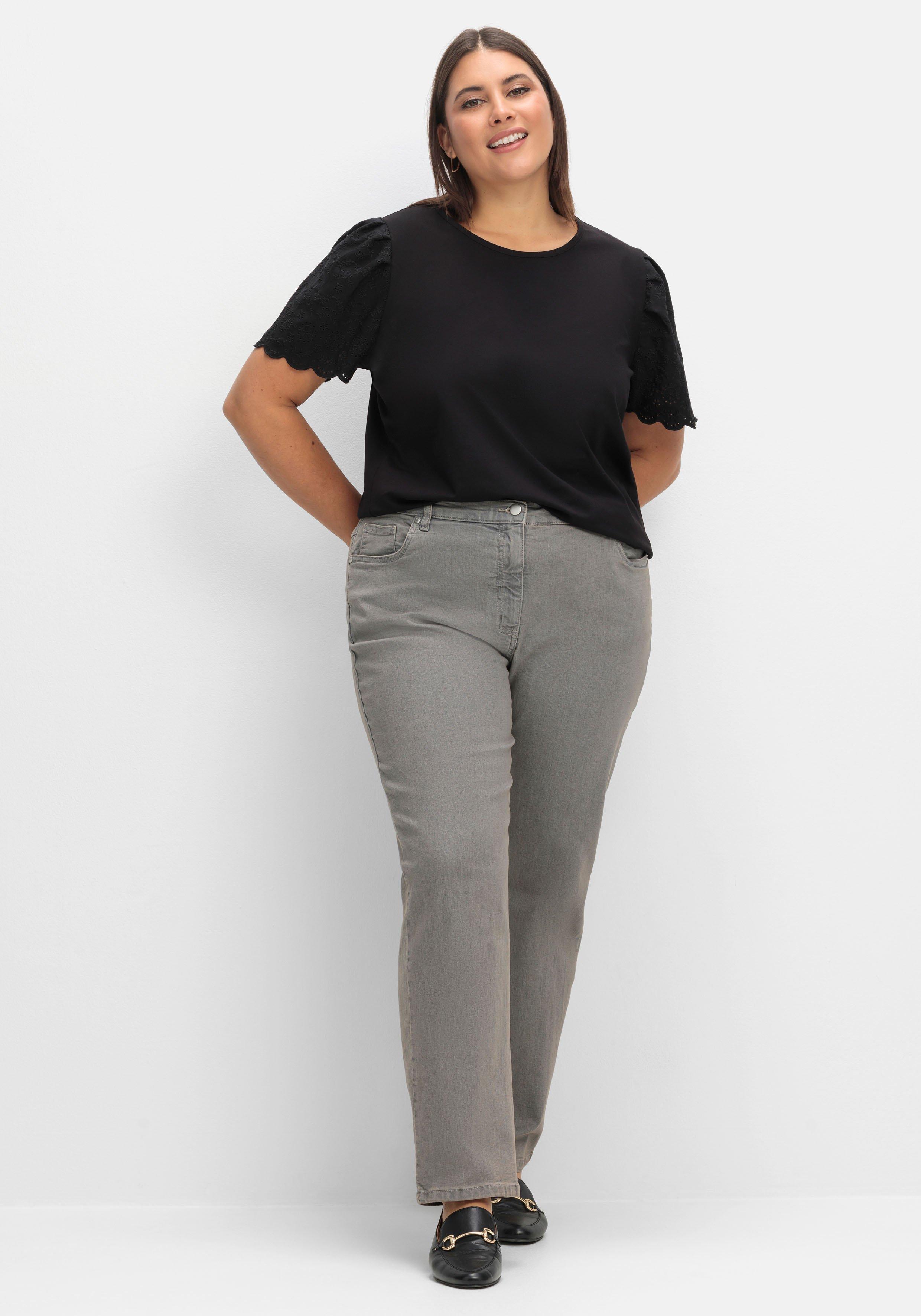 Gerade Jeans mit seitlichem Stretchbund