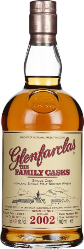GLENFARCLAS VINTAGE 2002 FAMILY CASKS 70CL