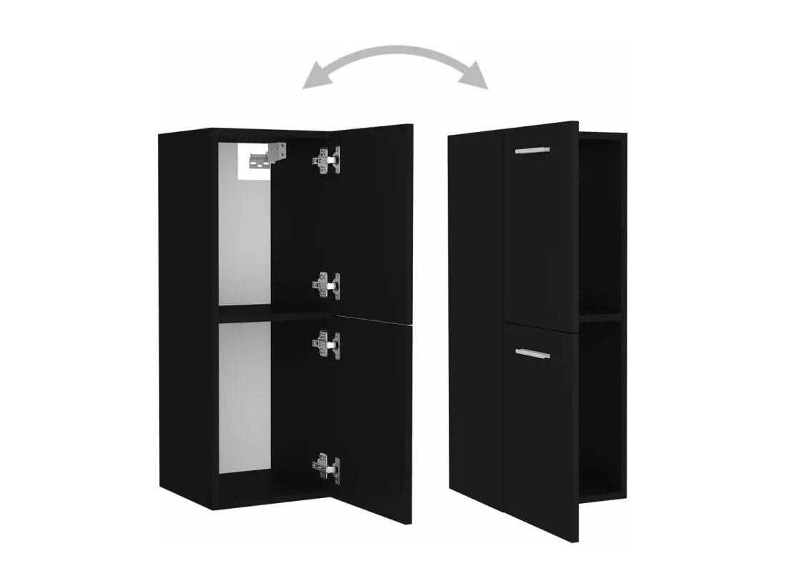 Ensemble de meubles de salle de bain Noir Aggloméré