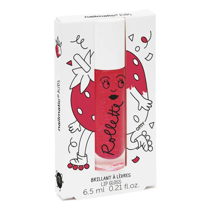 Nailmatic Kids Rollette brillant à lèvres fraise - 6,5 ml | Rose fuschia