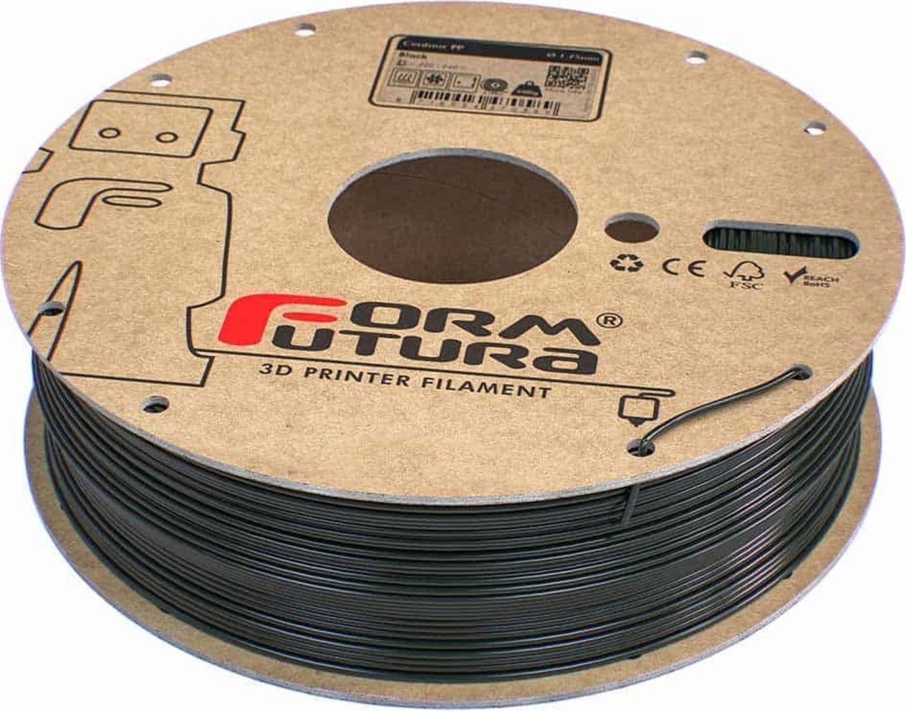 FormFutura  Centaur PP Black, 1,75 mm / 500 g    Hochleistungskunststoff mit hervorragenden mechanischen Eigenschaften in Schwarz