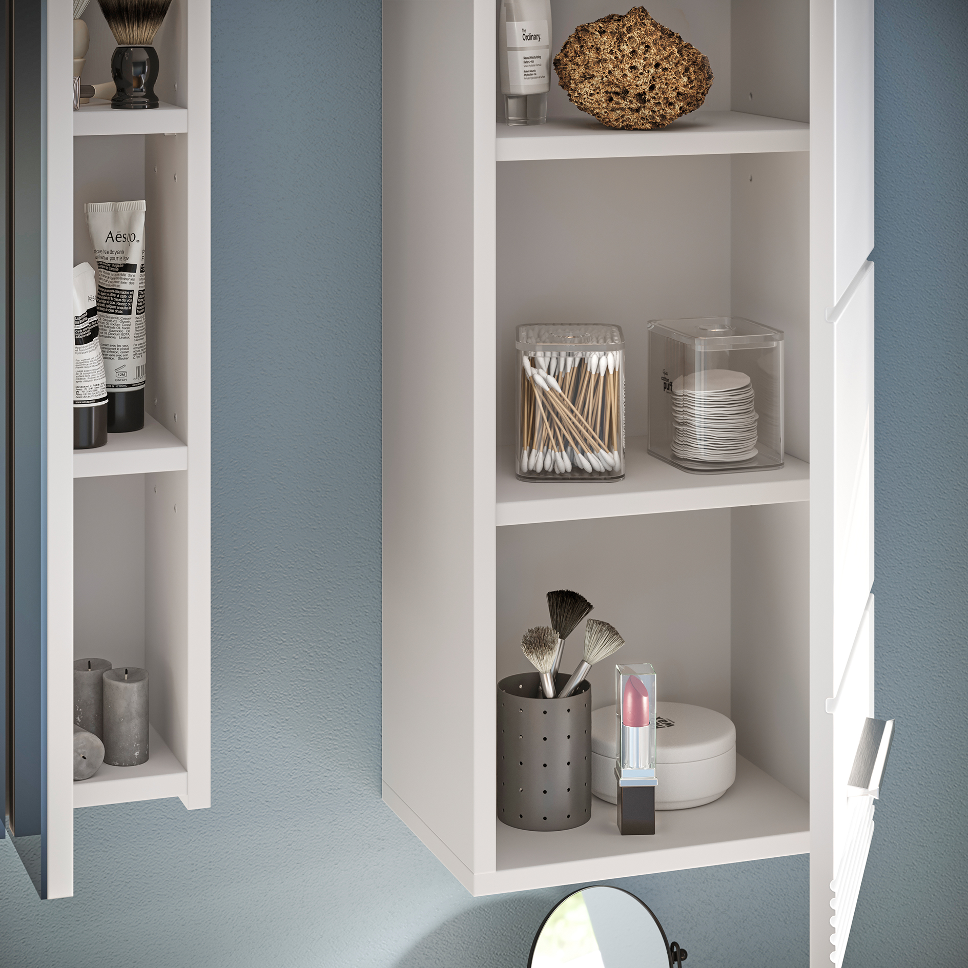 Spiegelschrank LINUS - weiß - mit Beleuchtung - 60 cm