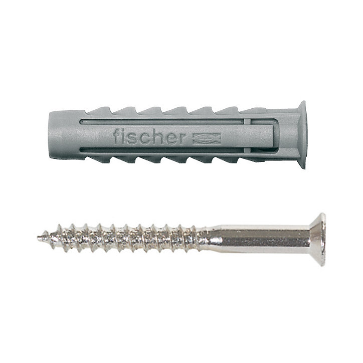 50 chevilles pour murs pleins Fischer Ø6x30mm