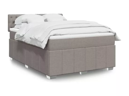 Sommier à lattes de lit avec matelas Taupe 140x190 cm Tissu