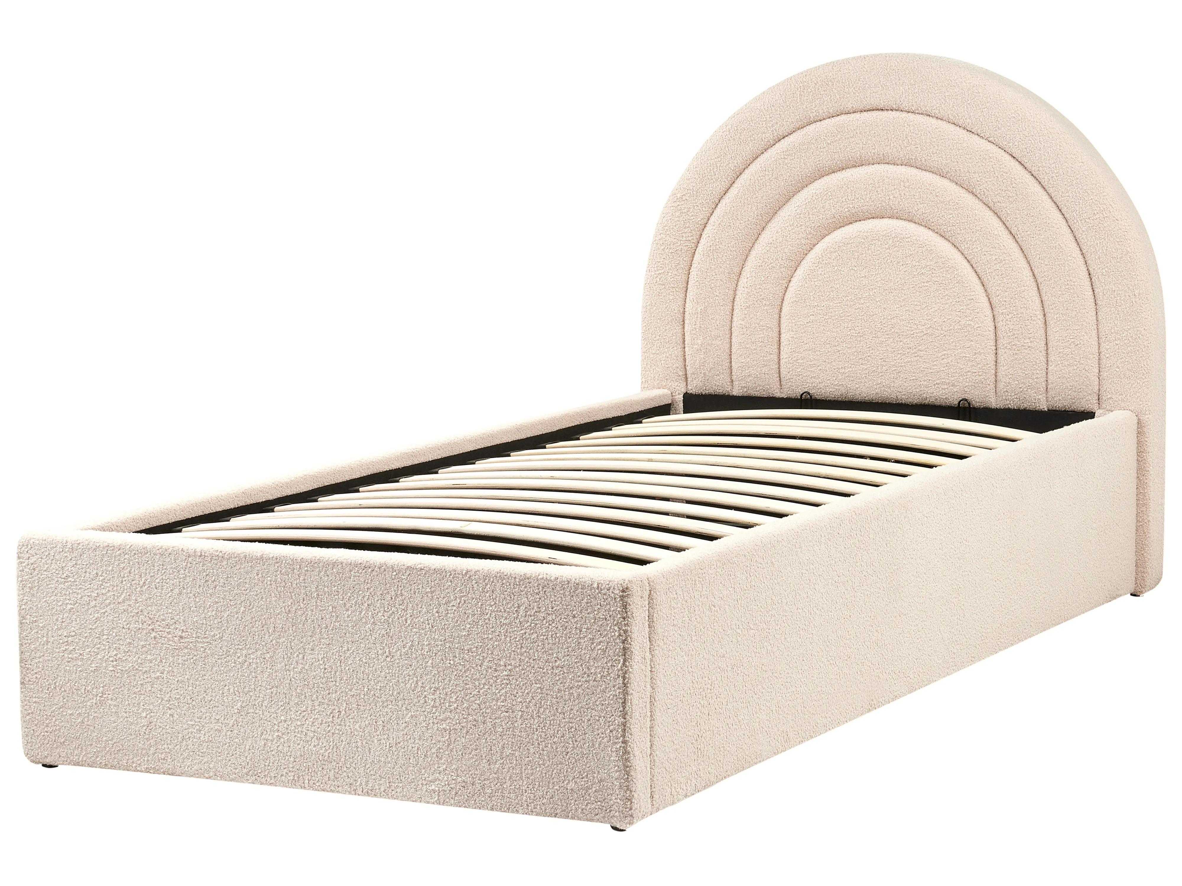 Kinderbed met opbergruimte Bouclé ANET 90 x 200 cm Beige