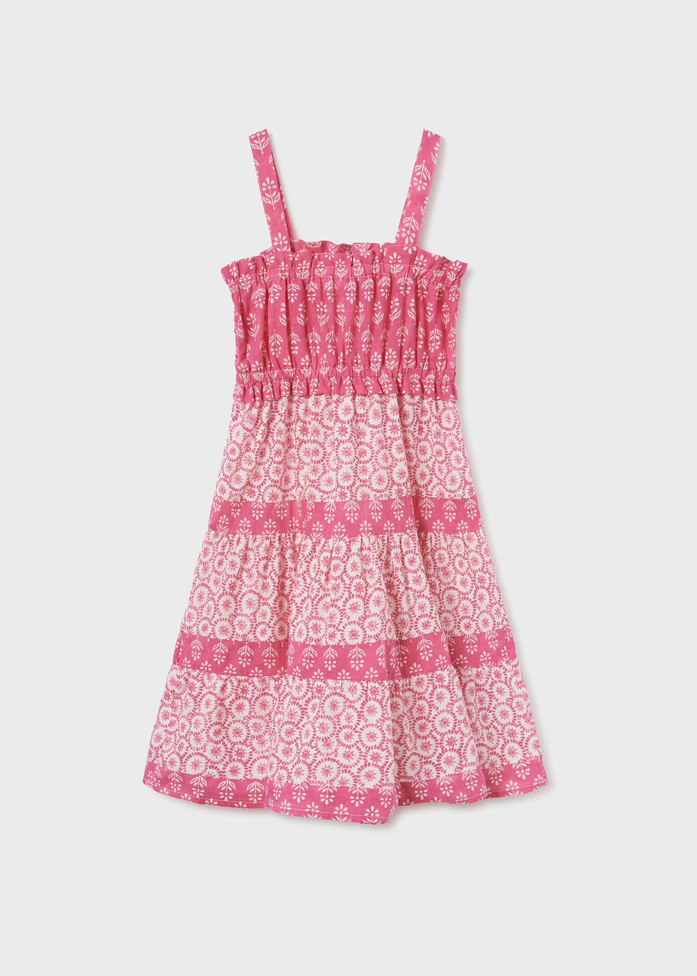 Vestido de algodão estampado para meninas