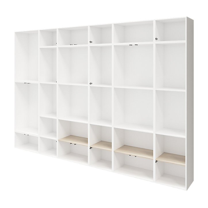 Meuble de rangement semi ouvert blanc et effet chêne GoodHome Atomia H. 262,5 x L. 375 x P. 47 cm