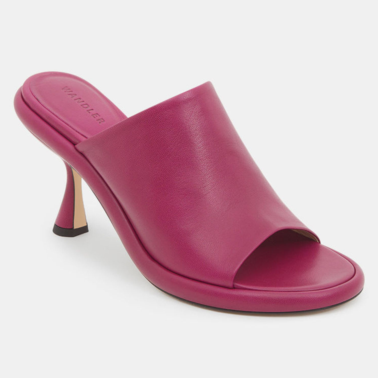 Wandler Mules en Cuir June rose foncé - Talon 7 cm