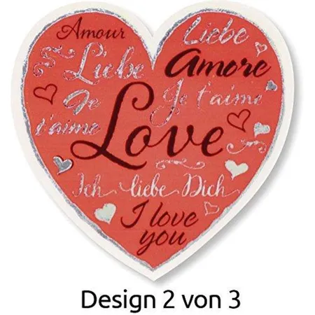 Avery Zweckform Z-Design 56813, Sticker auf Rolle, Herzen, 50 Aufkleber