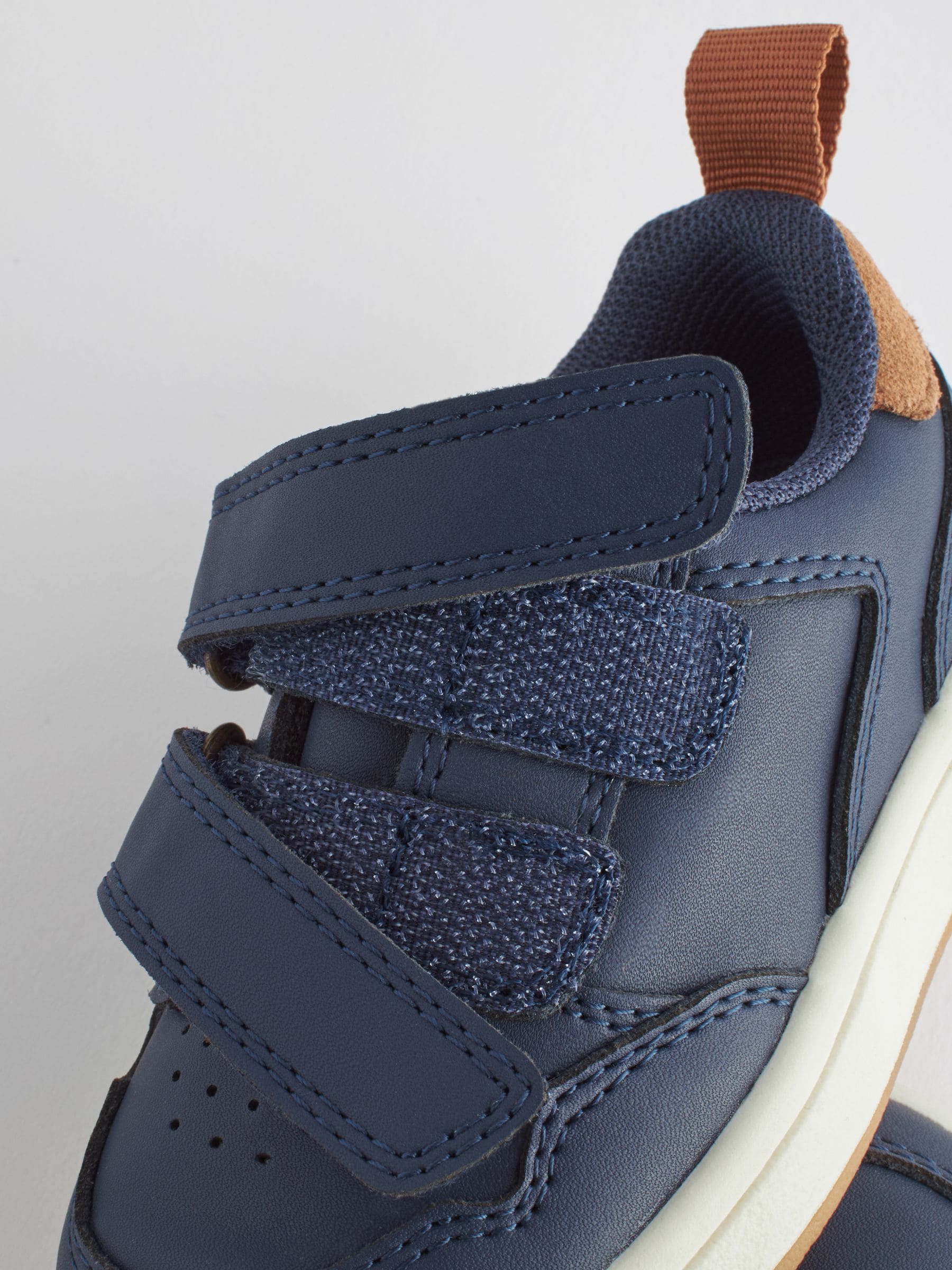 Marineblauw - Baby Touch Fastening Leather First Walker Shoes