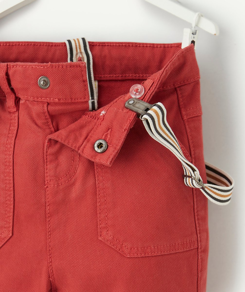 PANTALON DROIT BÉBÉ GARÇON ROUILLE AVEC BRETELLES