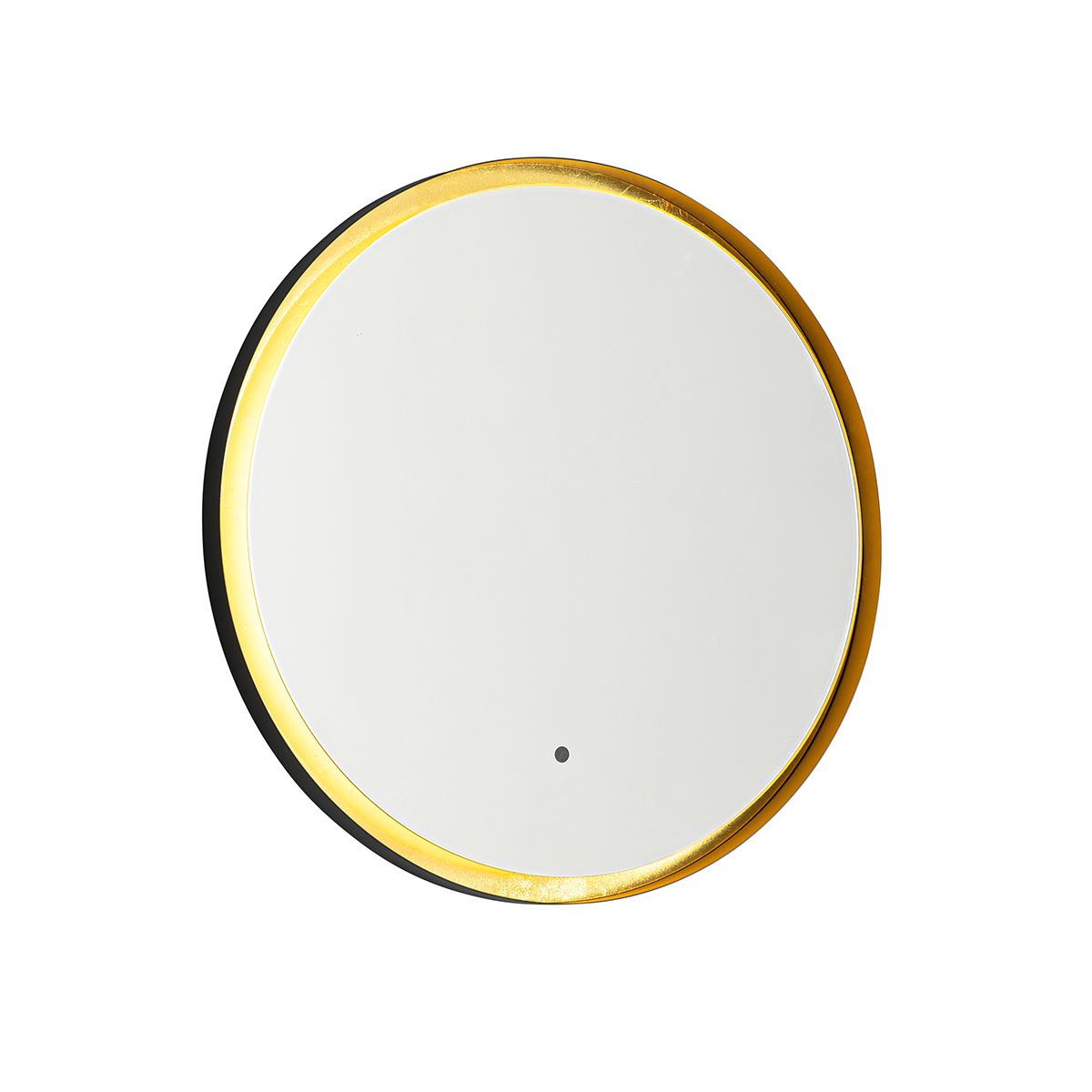 Badkamerspiegel zwart met goud incl. LED en touch dimmer - Pim