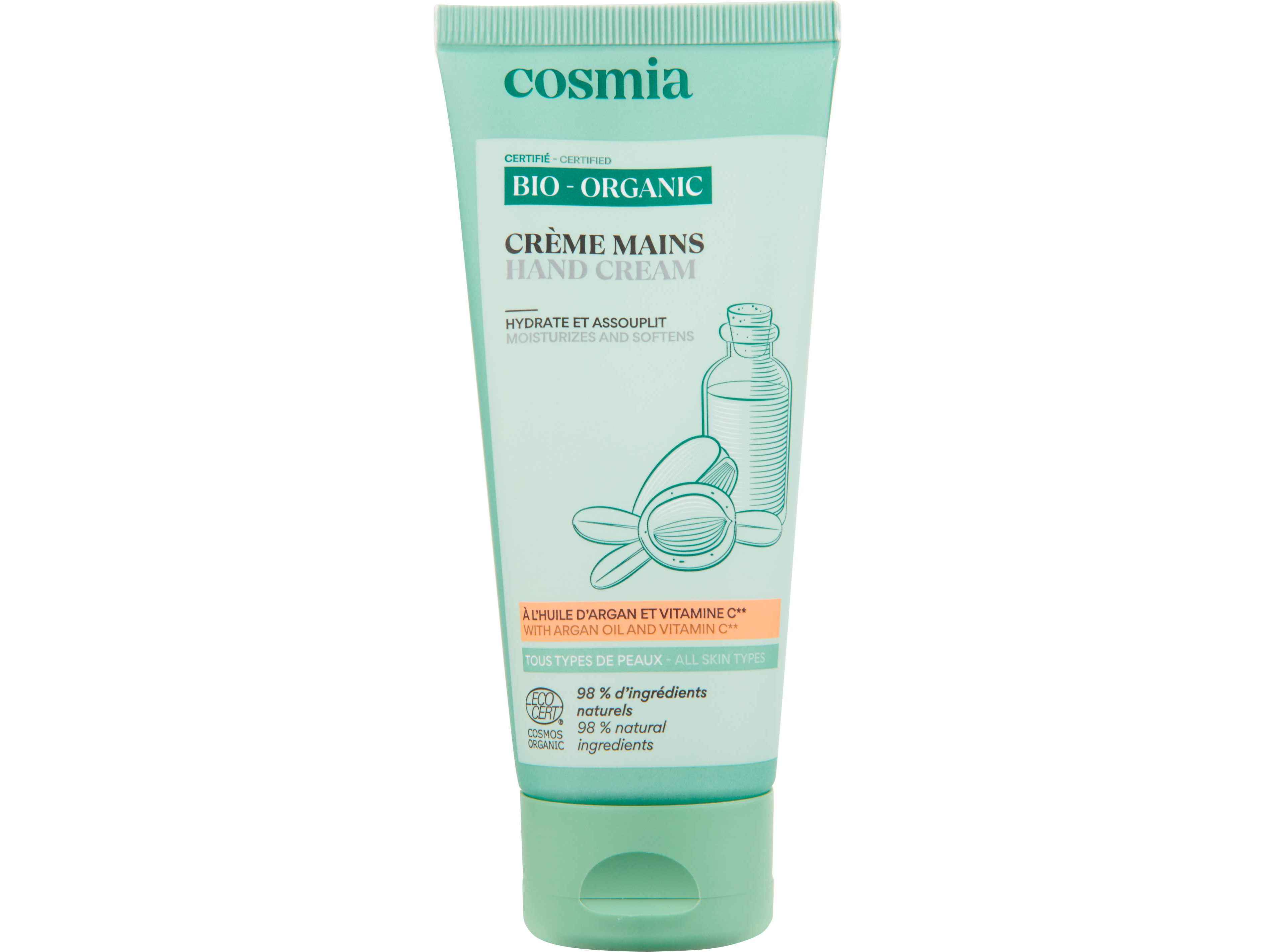CREME DE MÃOS COSMIA BIO HIDRATANTE ÓLEO DE ARGÃO E VITAMINA C 100ML