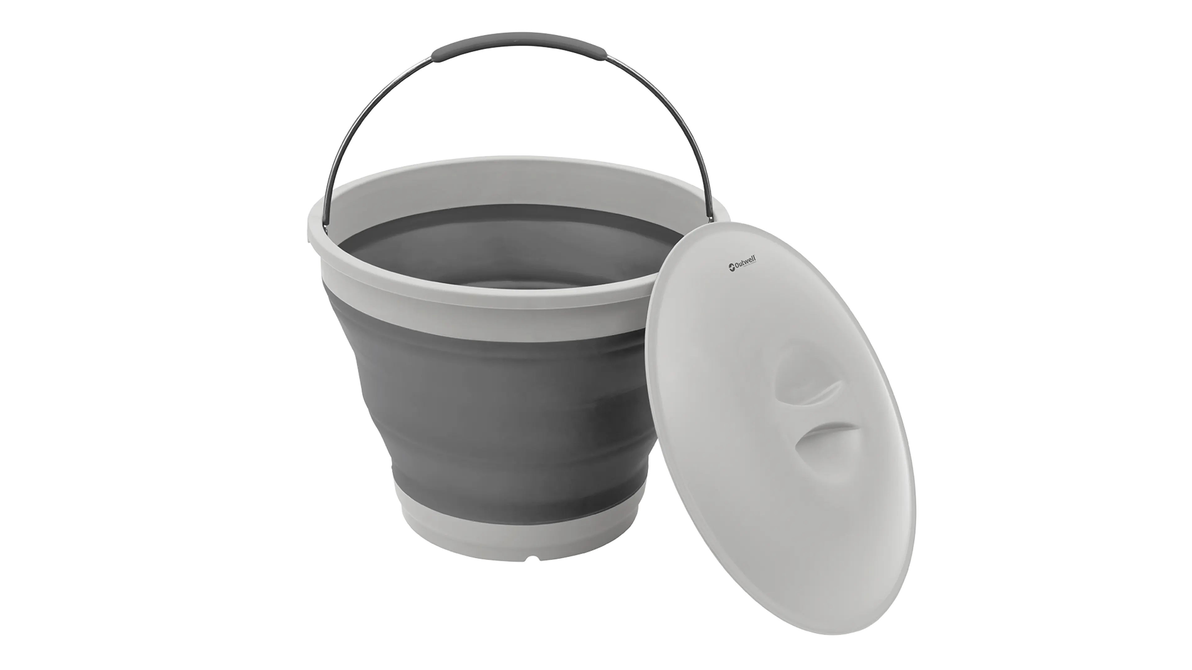Collaps runder Eimer mit Deckel Grey Mist