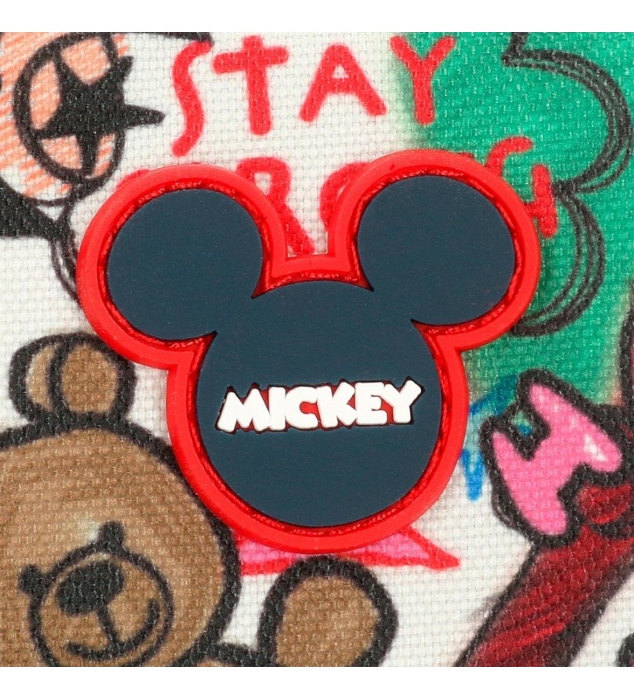 Mochila Disney Mickey Be Cool com duas rodas e dois compartimentos, azul