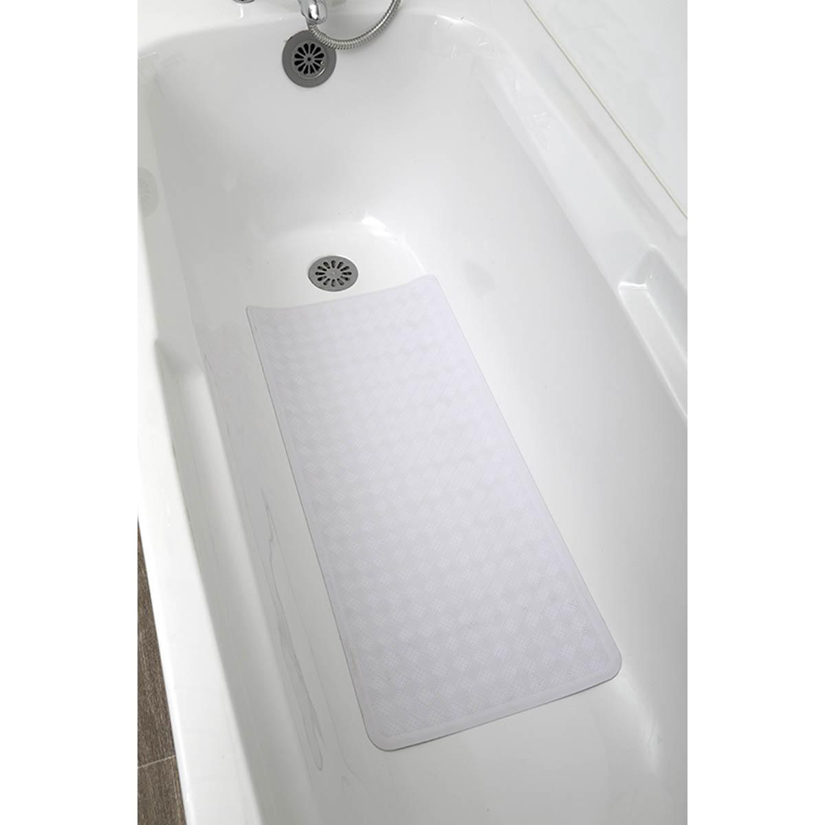 FOND DE BAIGNOIRE CAOUTCHOUC NATUREL 34X74CM BLANC