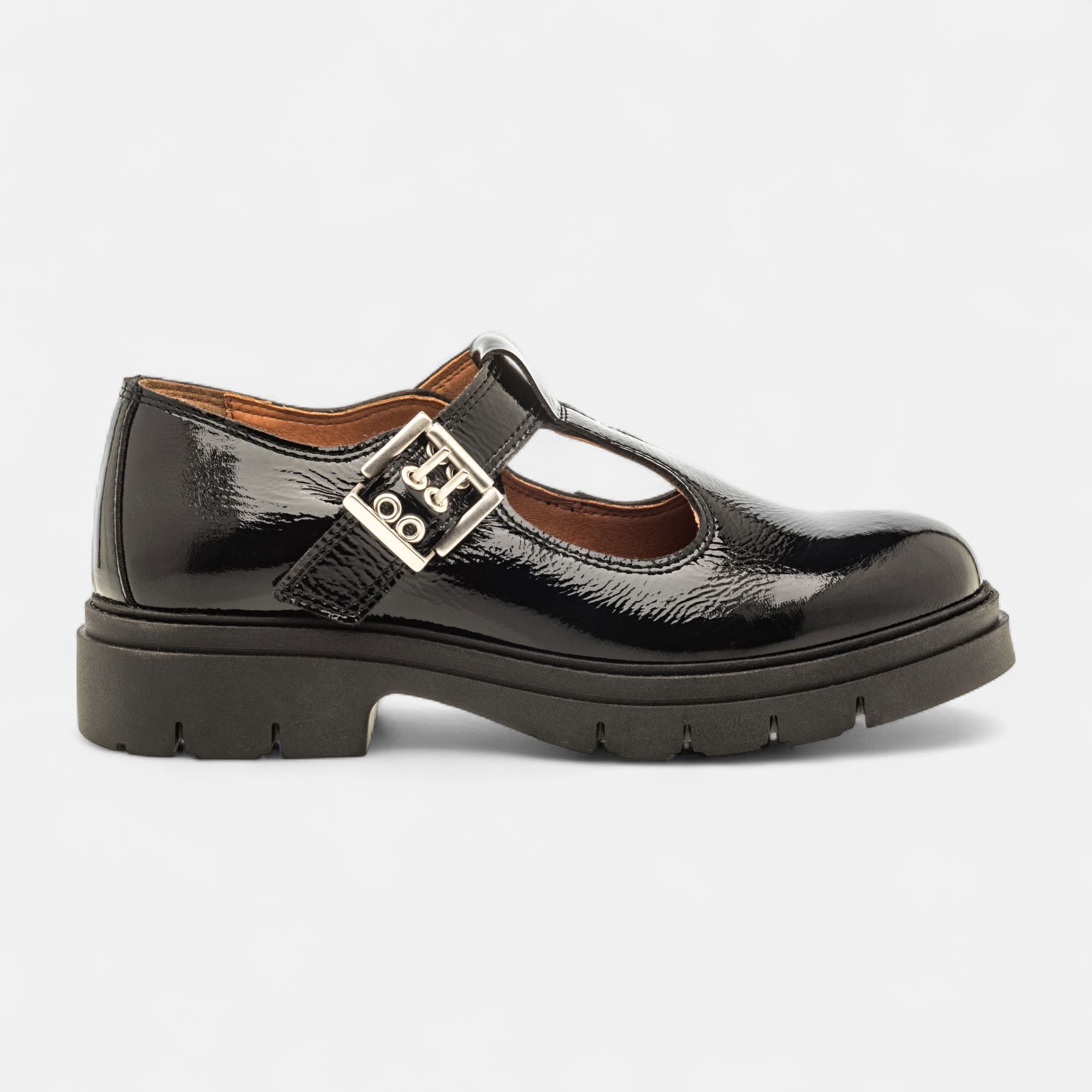 Babies Femme en cuir noir vernis