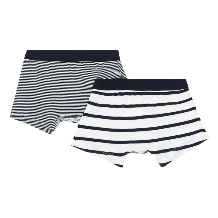 Petit Bateau Lot 2 Boxers Marinière Coton Bio | Bleu