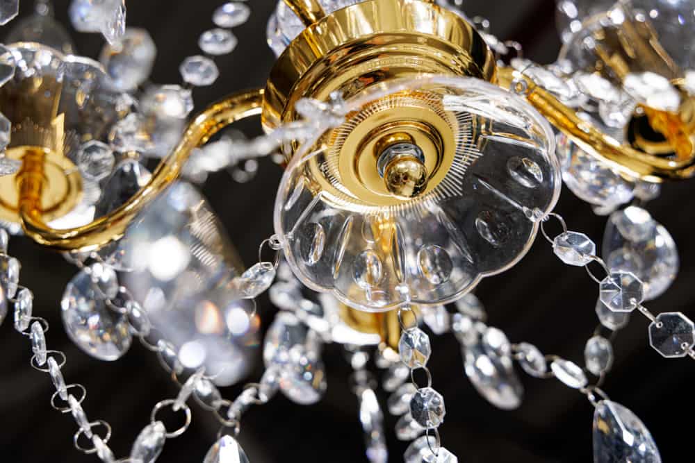 Design Kronleuchter DIAMONDS S 40cm gold Acryl 5-armig Barock Design