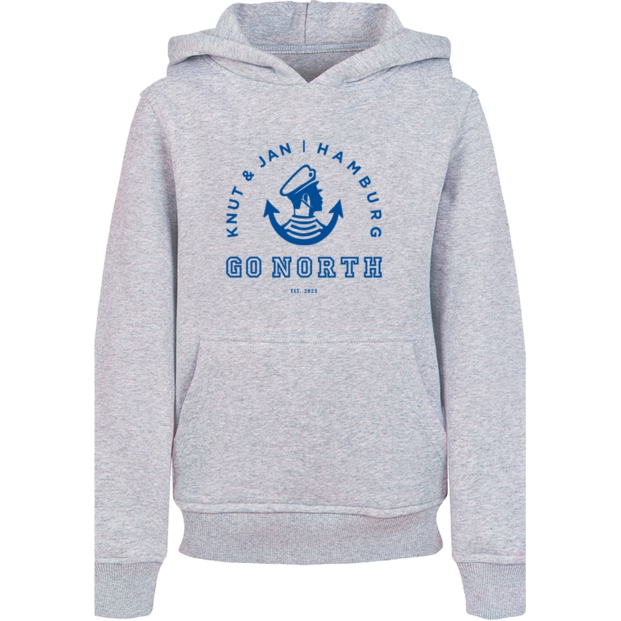 F4NT4STIC Hoodie Go North Knut & Jan Hamburg Logo heather grey