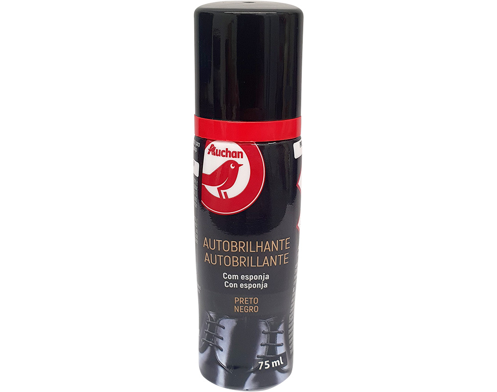 AUTOBRILHANTE CALÇADO AUCHAN C/ESPONJA PRETO 75ML