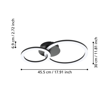 EGLO plafondlamp Parrapos CCT zwart