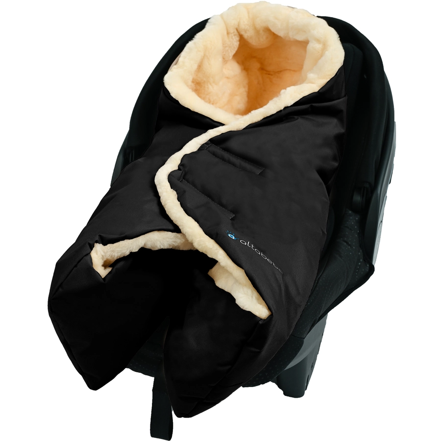 Altabebe Lammfell Umschlagdecke Schwarz