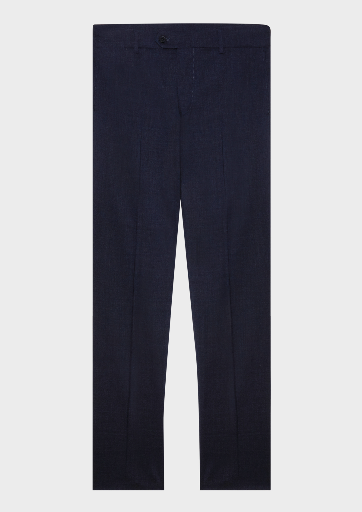 Pantalon voyage coordonnable Regular en laine unie bleu marine