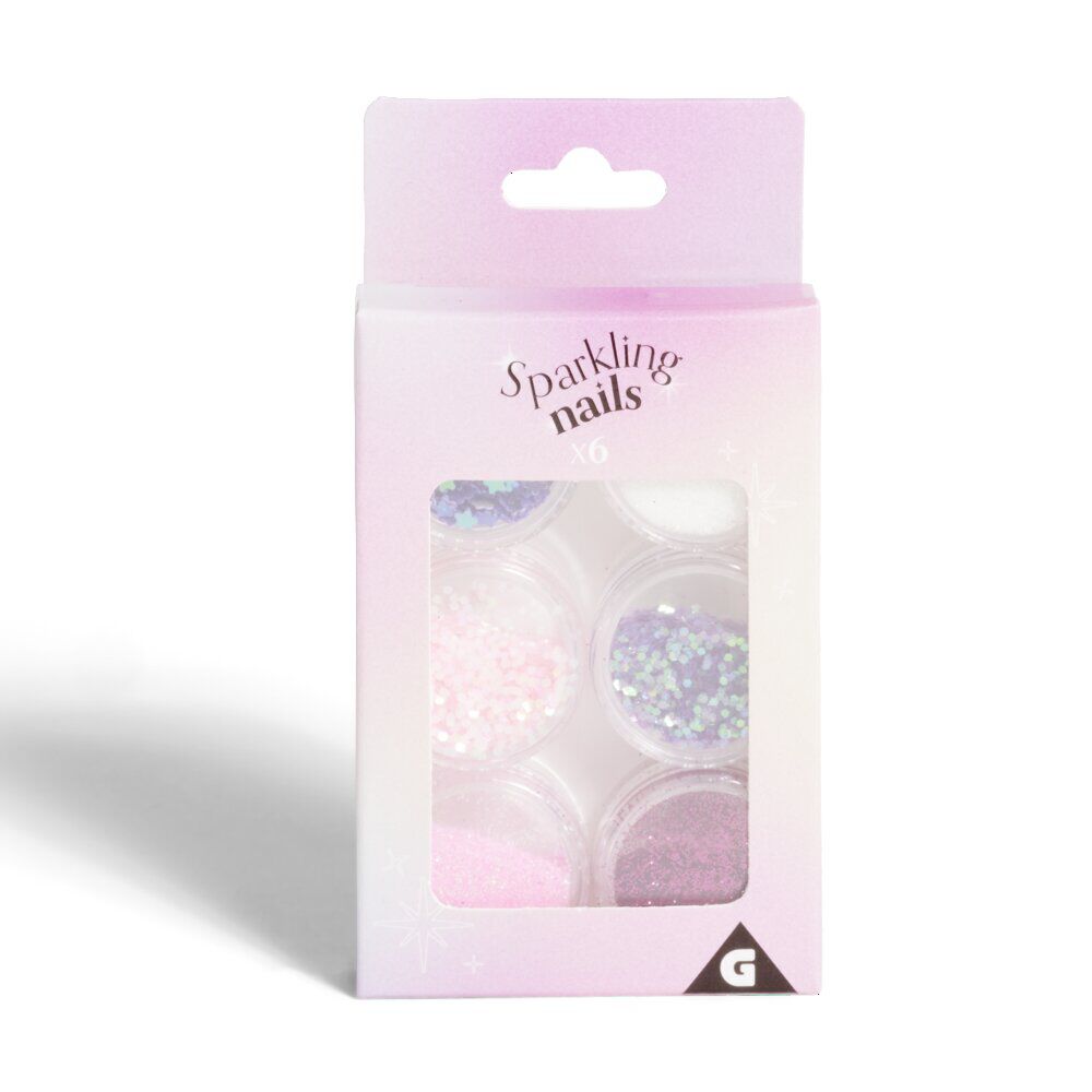 Lot de 6 pots de strass autocollants pour ongles