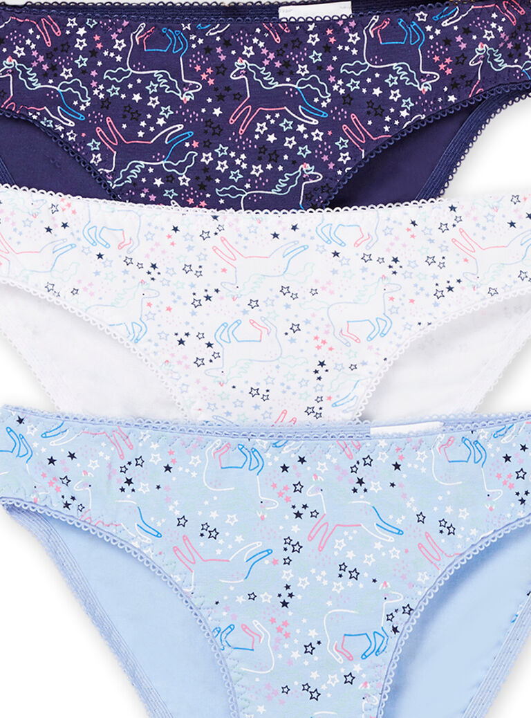 Lot de 3 culottes à imprimé licornes et étoiles